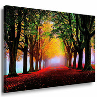 Landstrase Leinwandbild AK Art Bilder Mehrfarbig Wandbild Kunstdruck Wanddeko 1
