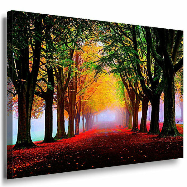 Landstrase Leinwandbild AK Art Bilder Mehrfarbig Wandbild Kunstdruck Wanddeko 1