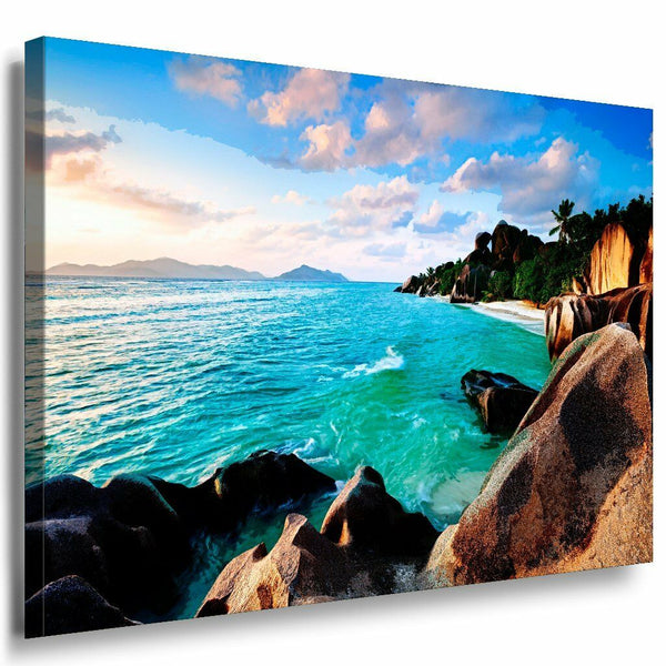 Meer Strand Leinwandbild AK Art Bilder Mehrfarbig Wandbild Kunstdruck Wanddeko 2
