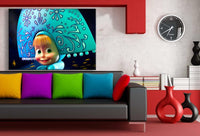 Mascha und der Bar Freude Leinwandbild AK Art Studio Wanddeko Wandbild TOP XXL