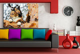 Katze Leinwandbild AK Art Bilder Mehrfarbig Wandbild Kunstdruck Wanddeko TOP XXL 6