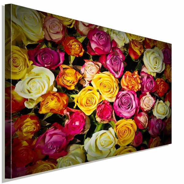 Rosen Mehrfarbig Ostern Leinwandbild AK Art Bilder Wanddeko Wandbild Kunstdruck