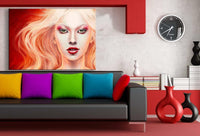 AK Art Schone Frau Gesicht Portrait Zeichnung Premium Kunstdruck Leinwandbild