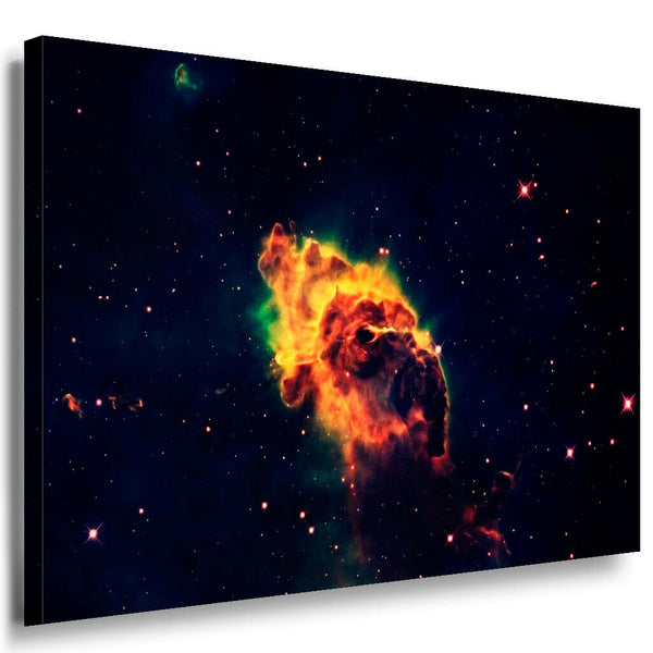 Weltraum Explosion Gelb Leinwandbild AK Art Bilder Mehrfarbig Kunstdruck TOP XXL