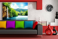 Wasserfall Leinwandbild AK Art Bilder Mehrfarbig Wandbild Kunstdruck Wanddeko